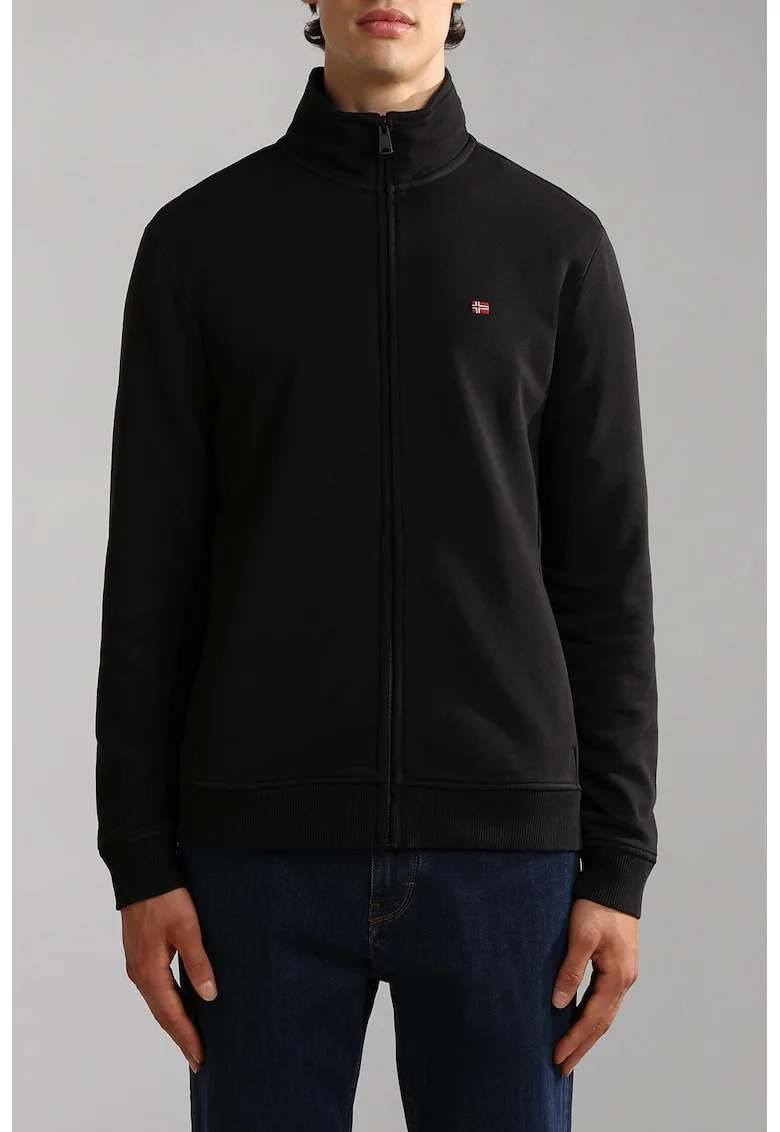 Bluza de trening cu fermoar si buzunare laterale Balis, Negru