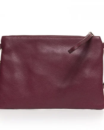 Geanta plic crossbody bordo, din piele naturala