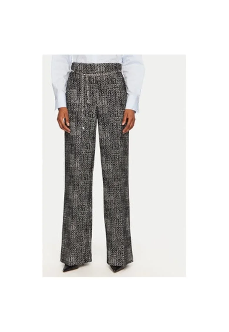 Pantaloni dama,  304217067, Poliester/Bumbac, Gri, Gri