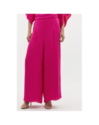 Pantaloni dama,  303838959, Poliester, Roz, Roz