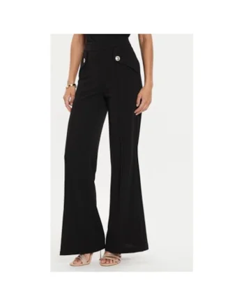 Pantaloni dama,  304657801, Poliester, Negru, Negru