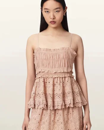 AllSaints top pentru femei, cu vâscoză CAMILLE