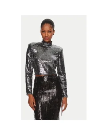 Bluza dama,  305017895, Poliester, Argintiu, Argintiu