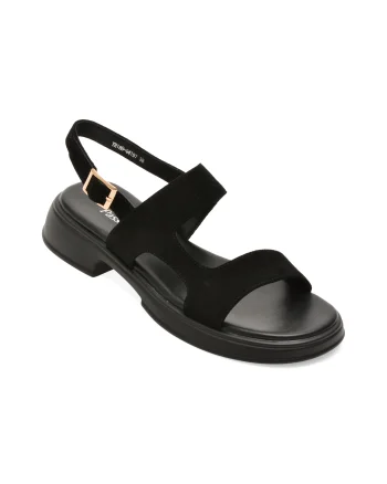 Sandale FLAVIA PASSINI negre, TH189, din piele intoarsa