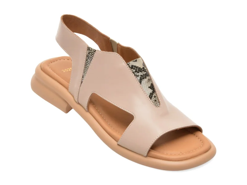 Sandale GOLD DEER gri, 22025, din piele naturala
