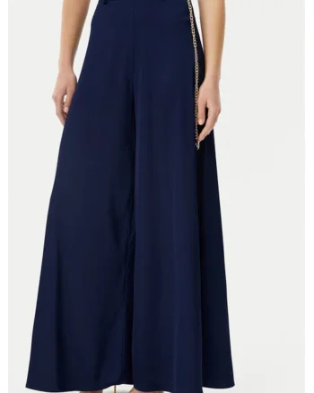 Pantaloni dama,  305318183, Poliester, Albastru, Albastru