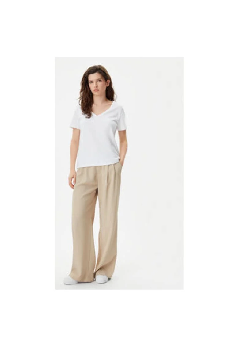 Tricou dama,  305290656, Bumbac organic, Alb, Alb