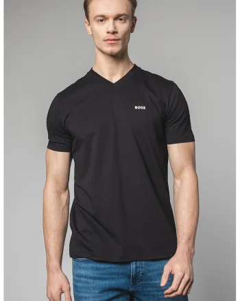 Tricou cu decolteu in V, Negru