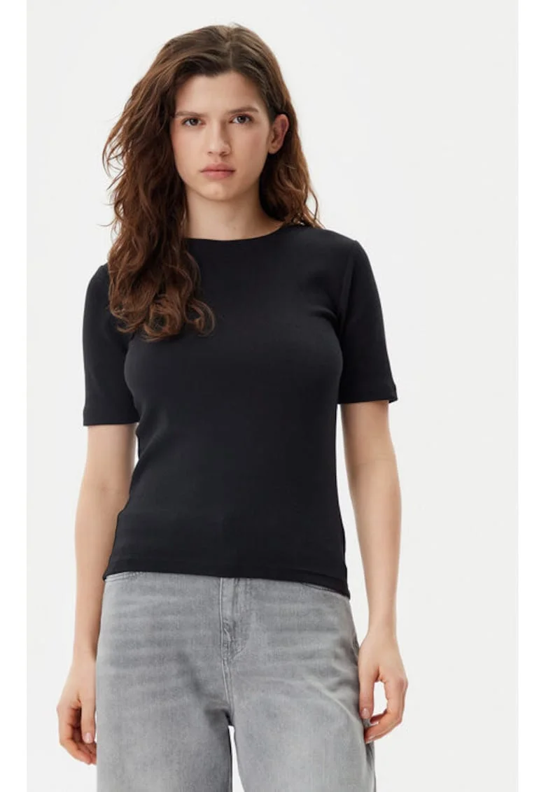 Tricou dama,  305290144, Bumbac/Modal, Negru, Negru