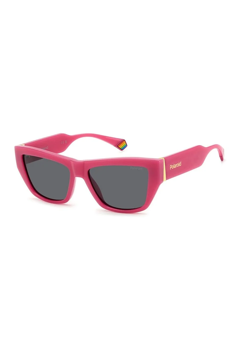 Ochelari de soare, cat-eye cu lentile polarizate, Roz aprins/Gri antracit
