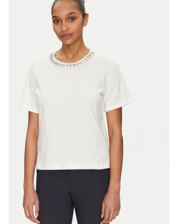 Tricou dama,  305252968, Bumbac, Alb, Alb