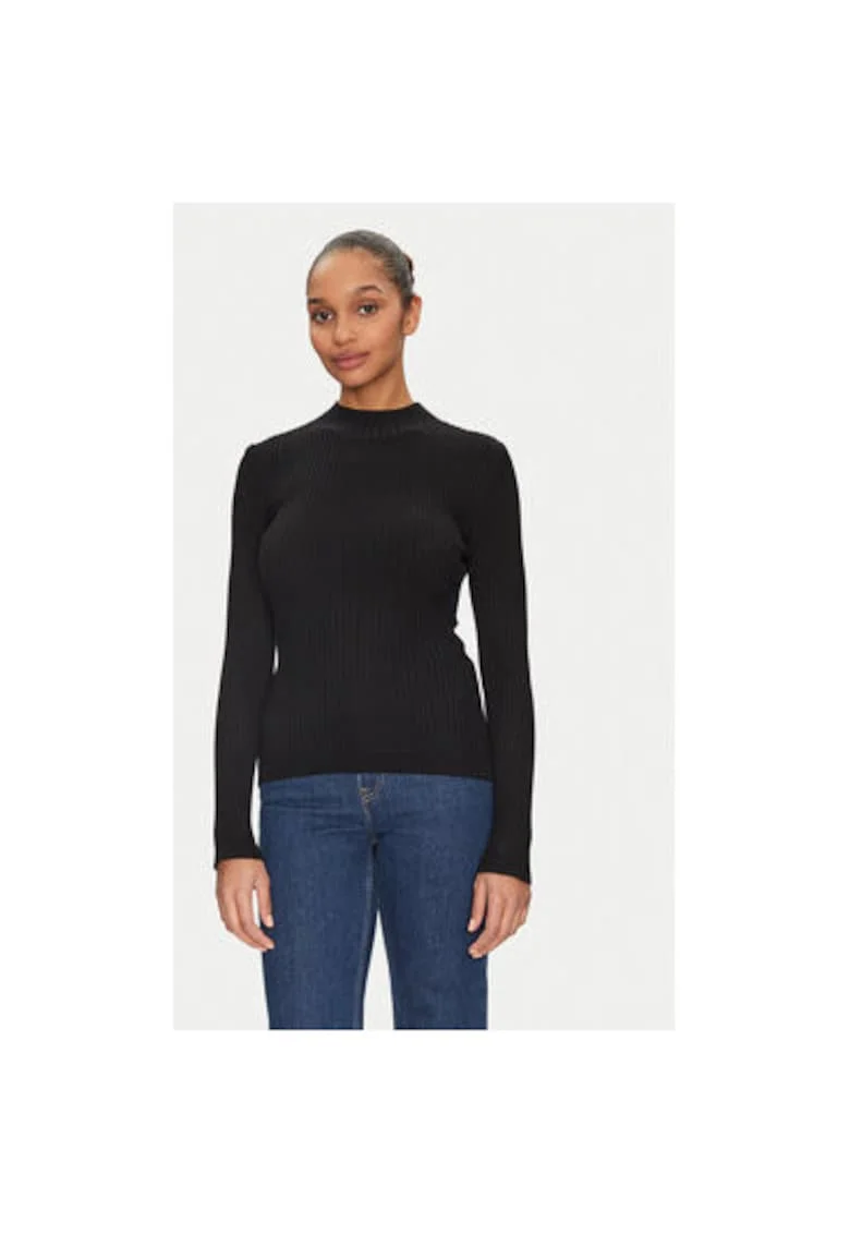 Pulover dama,  305253217, Viscoza/Poliamida, Negru, Negru