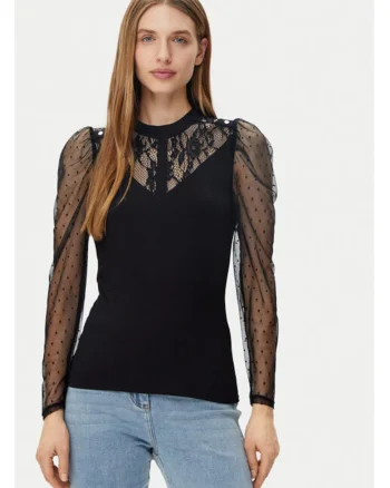 Bluza dama,  305253644, Viscoza/Poliamida, Negru, Negru
