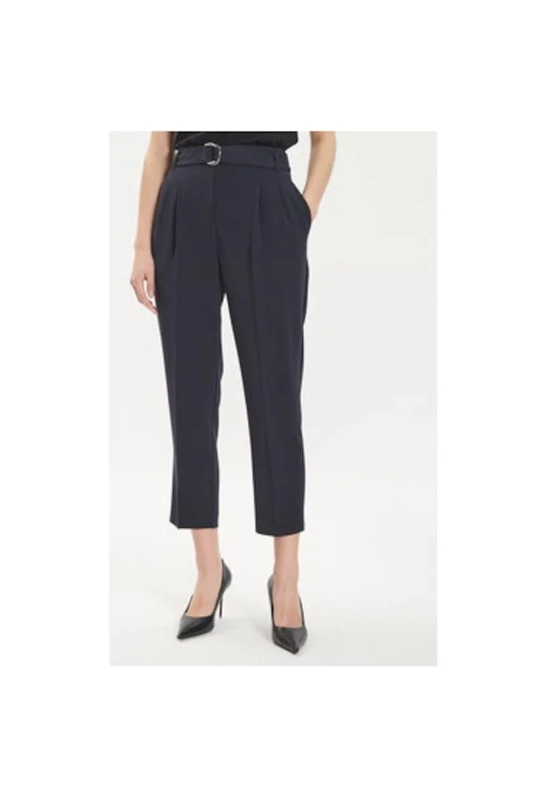 Pantaloni dama,  304437496, Acetat/Poliester, Albastru, Albastru
