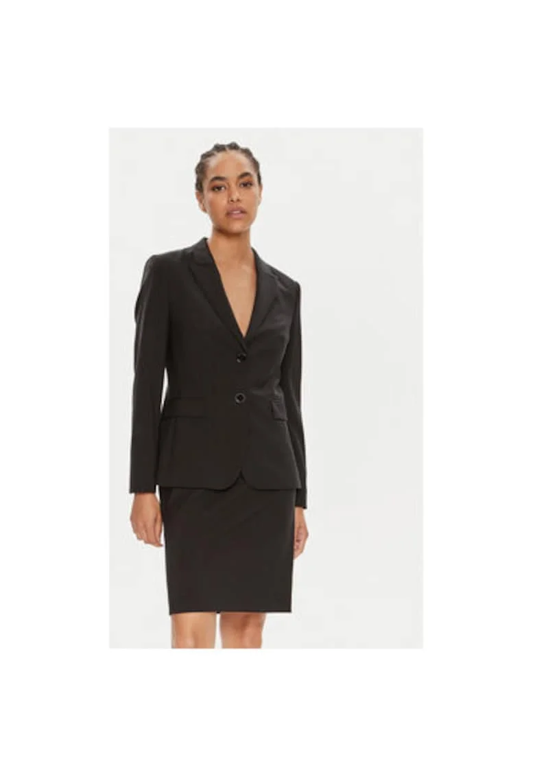 Sacou dama,  304437410, Lana, Negru, Negru