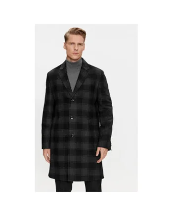 Palton barbati,  303389512, Lana/Poliester, Negru, Negru