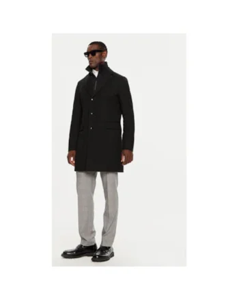 Palton barbati,  304237560, Lana/Poliester, Negru