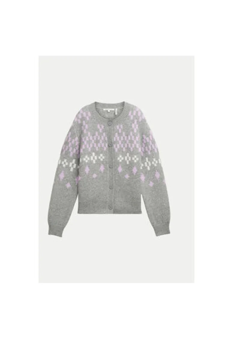 Cardigan dama,  304546785, Acril/Poliester, Gri, Gri