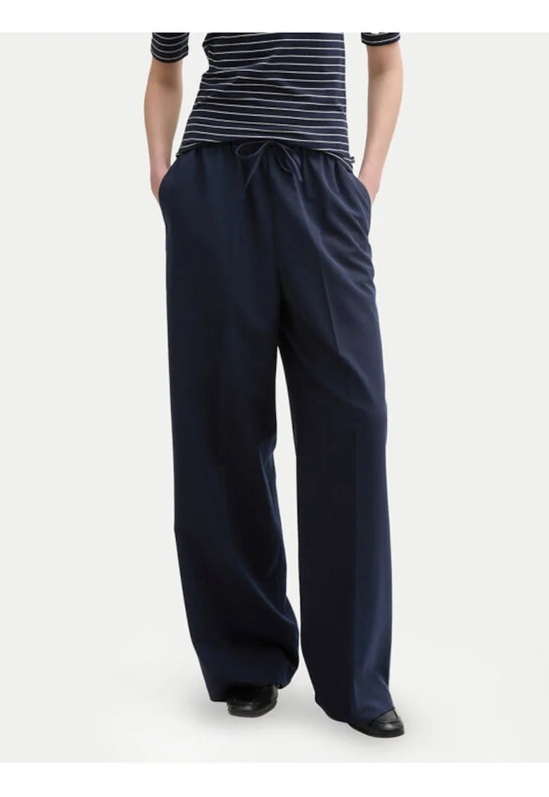 Pantaloni dama,  304817182, Poliester/Viscoza, Albastru, Albastru