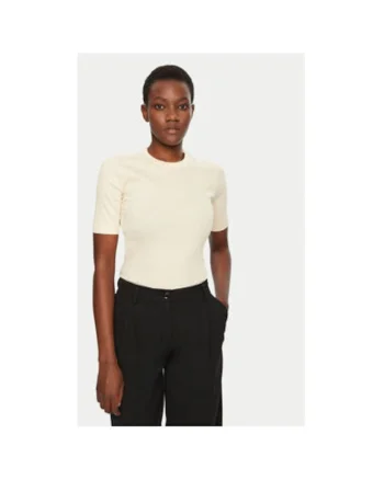 Tricou dama,  305031471, Bumbac organic, Bej, Bej
