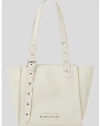 Geanta tote de piele, Alb murdar