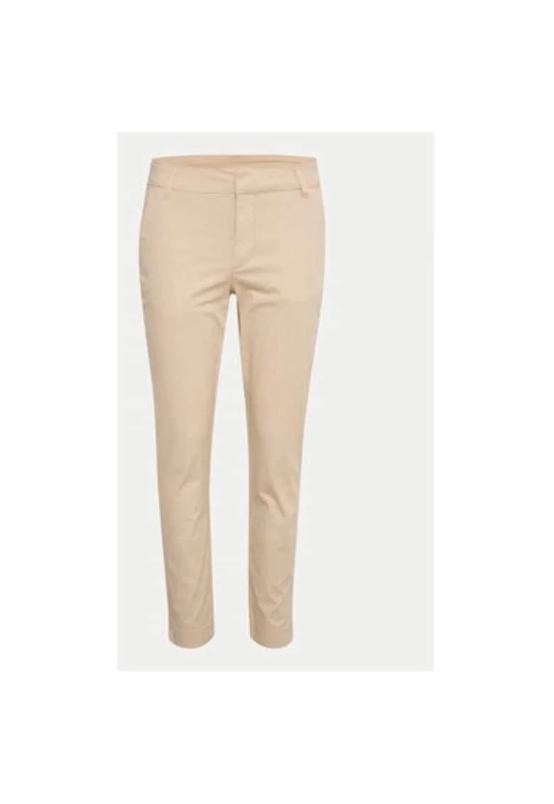 Pantaloni dama,  304374555, Bumbac, Bej, Bej