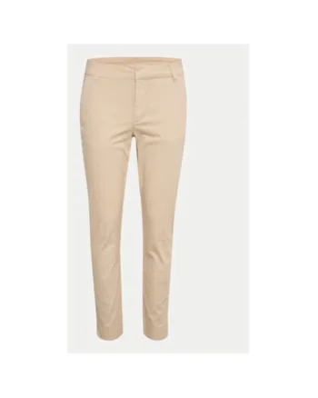 Pantaloni dama,  304374555, Bumbac, Bej, Bej
