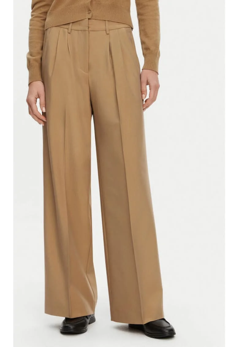 Pantaloni dama,  305138897, Poliester/Rayon, Bej, Bej