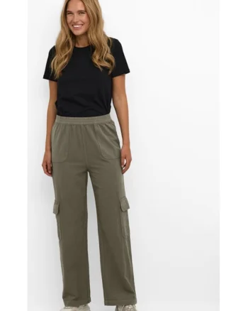 Pantaloni dama,  99472, Verde, Bumbac