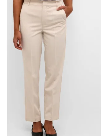 Pantaloni dama,  303582135, Poliester/Viscoza, Bej, Bej