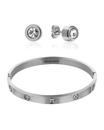Set bijuterii elegante, Argintiu