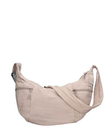 Geanta cu bareta de umar si broderie logo Astraea Elite, Gri deschis