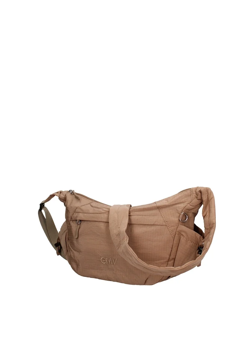 Geanta din material textil cu bareta de umar si buzunare laterale ajustabile Coralia Pro, Kaki