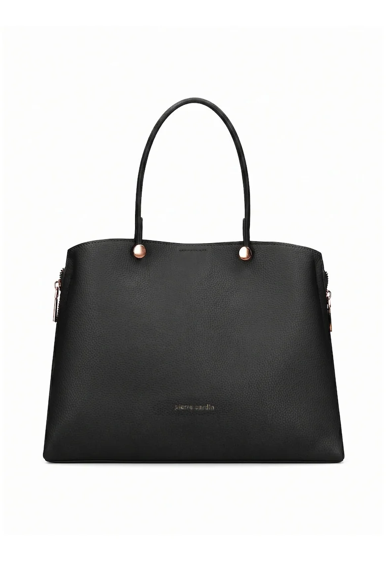Geanta shopper din piele ecologica Silvana, Negru
