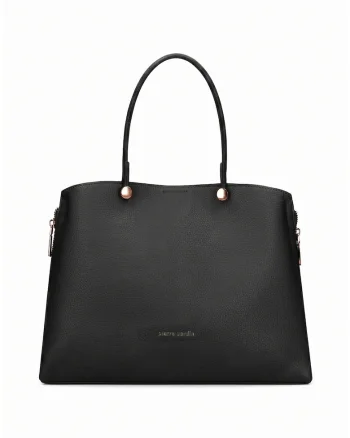 Geanta shopper din piele ecologica Silvana, Negru