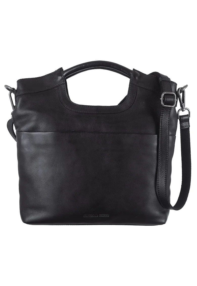 Geanta umar piele naturala neagra 33 x 33 cm, Colombiana,