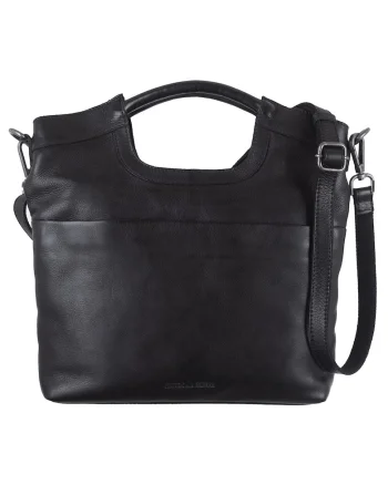 Geanta umar piele naturala neagra 33 x 33 cm, Colombiana,