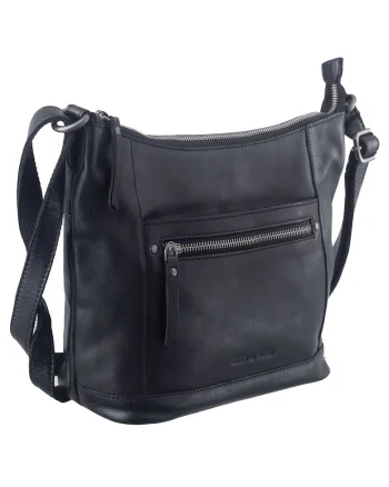 Geanta umar piele naturala neagra 31 x 22 cm, Colombiana,