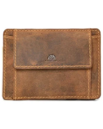 Portofel dama piele naturala 10.5 x 7.5 x 1.5 cm, Vintage RFID,, Maro
