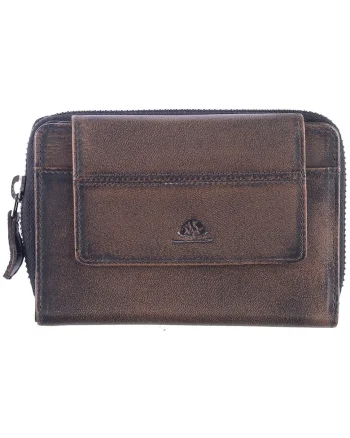 Portofel dama piele naturala 13.5 x 10.5 x 2.5, Destressed, Greenfwqdburry, Maro, 13.5 x 10.5 x 2.5 cm