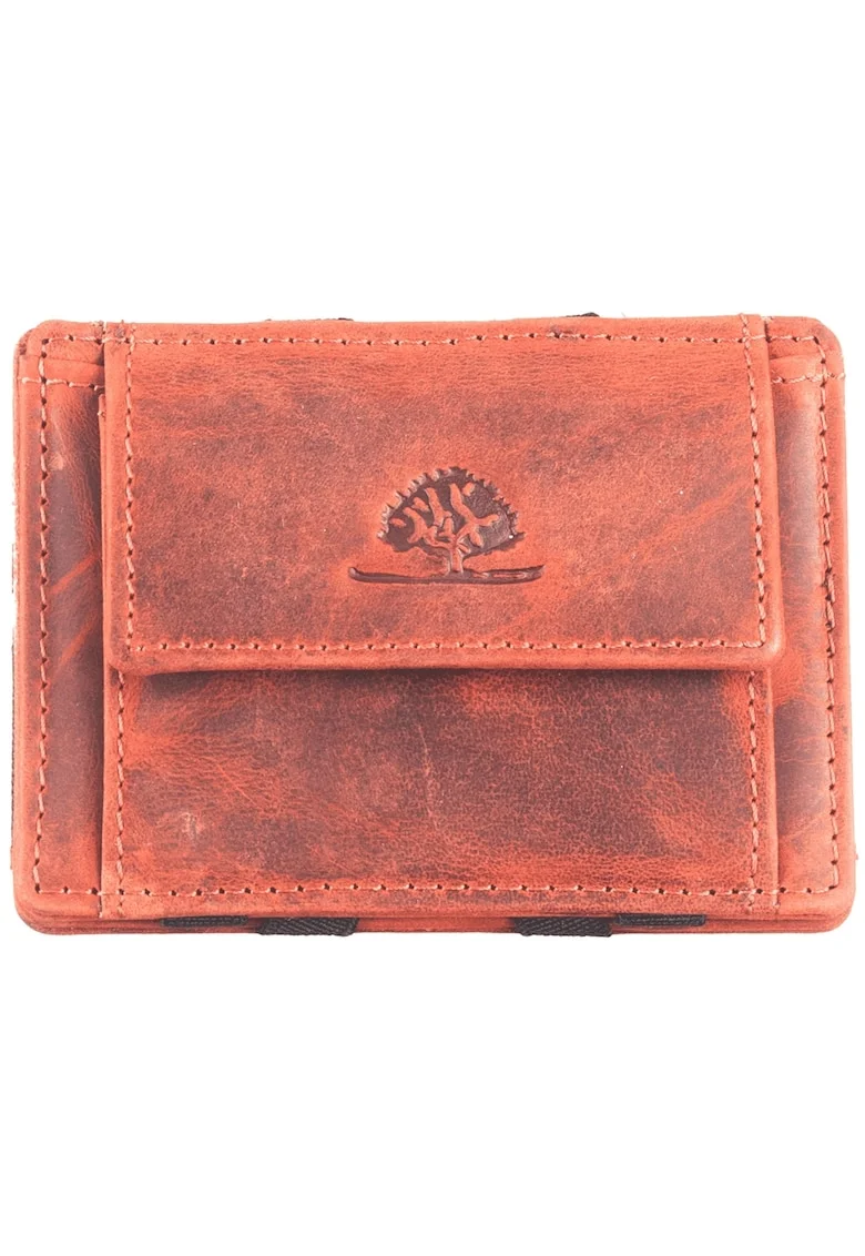 Portofel dama piele naturala 10.5 x 7.5 x 1.5 cm, Vintage RFID,, Caramiziu