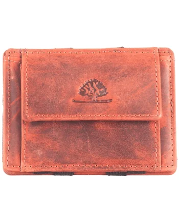 Portofel dama piele naturala 10.5 x 7.5 x 1.5 cm, Vintage RFID,, Caramiziu