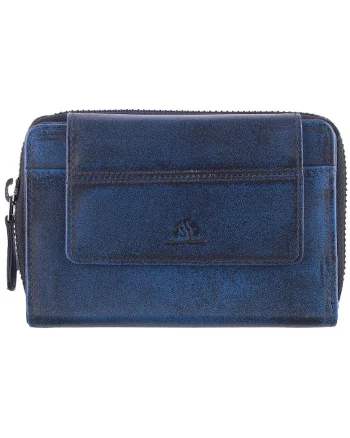 Portofel dama piele naturala 13.5 x 10.5 x 2.5, Destressed, Greenfwqdburry, Bleumarin, 13.5 x 10.5 x 2.5 cm