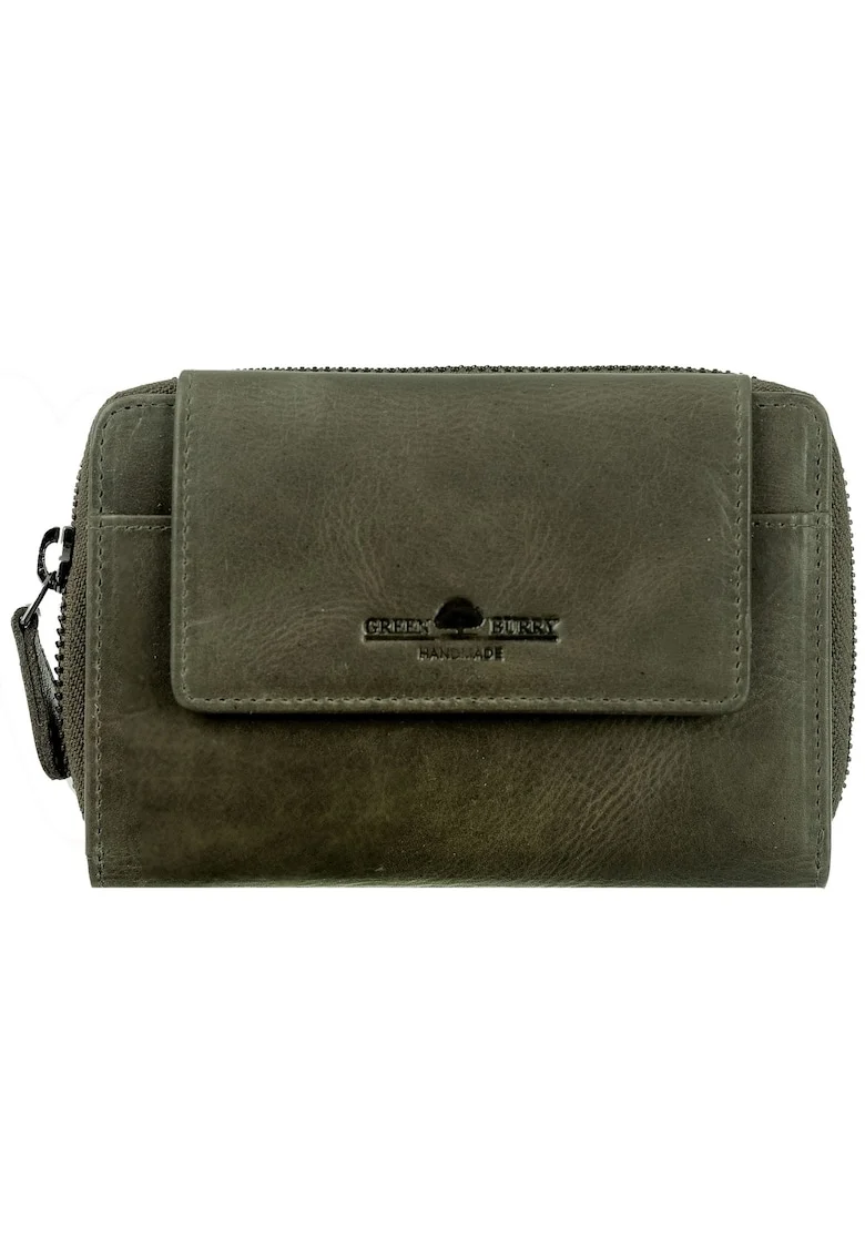 Portofel dama piele naturala 14.5 x 10 x 3.5 cm, Newport,, Verde