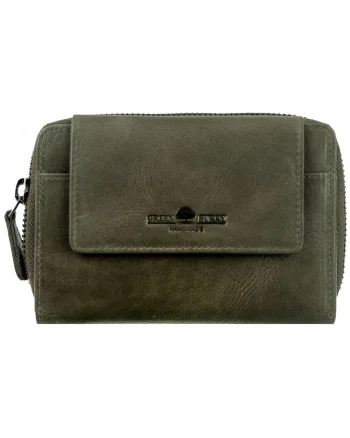 Portofel dama piele naturala 14.5 x 10 x 3.5 cm, Newport,, Verde