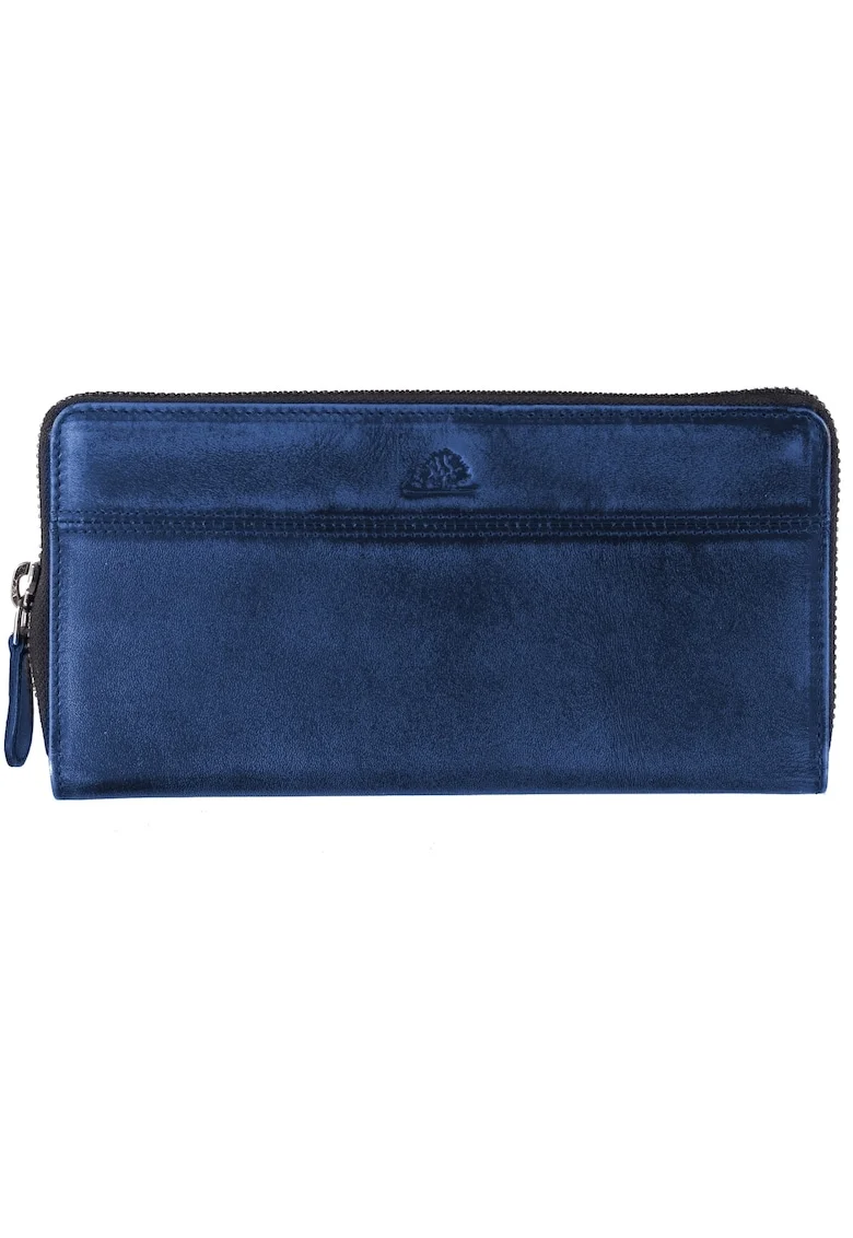 Portofel dama piele naturala 19.5 x 10.5 x 2.5 cm, Destressed,, Bleumarin