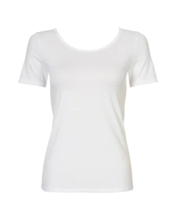 Tricou de casa cu decolteu rotund, Alb