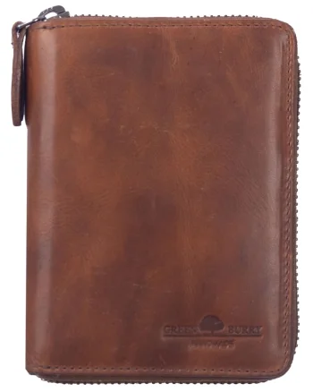 Portofel unisex piele naturala 10 x 13 x 2.5 cm, Newport,, Maro