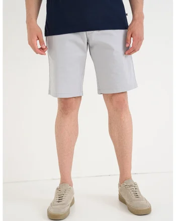 Pantaloni scurti Chino cu model uni, Albastru glaciar
