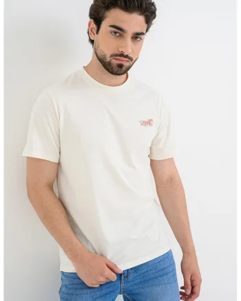 Tricou din bumbac Austin, Alb fildes